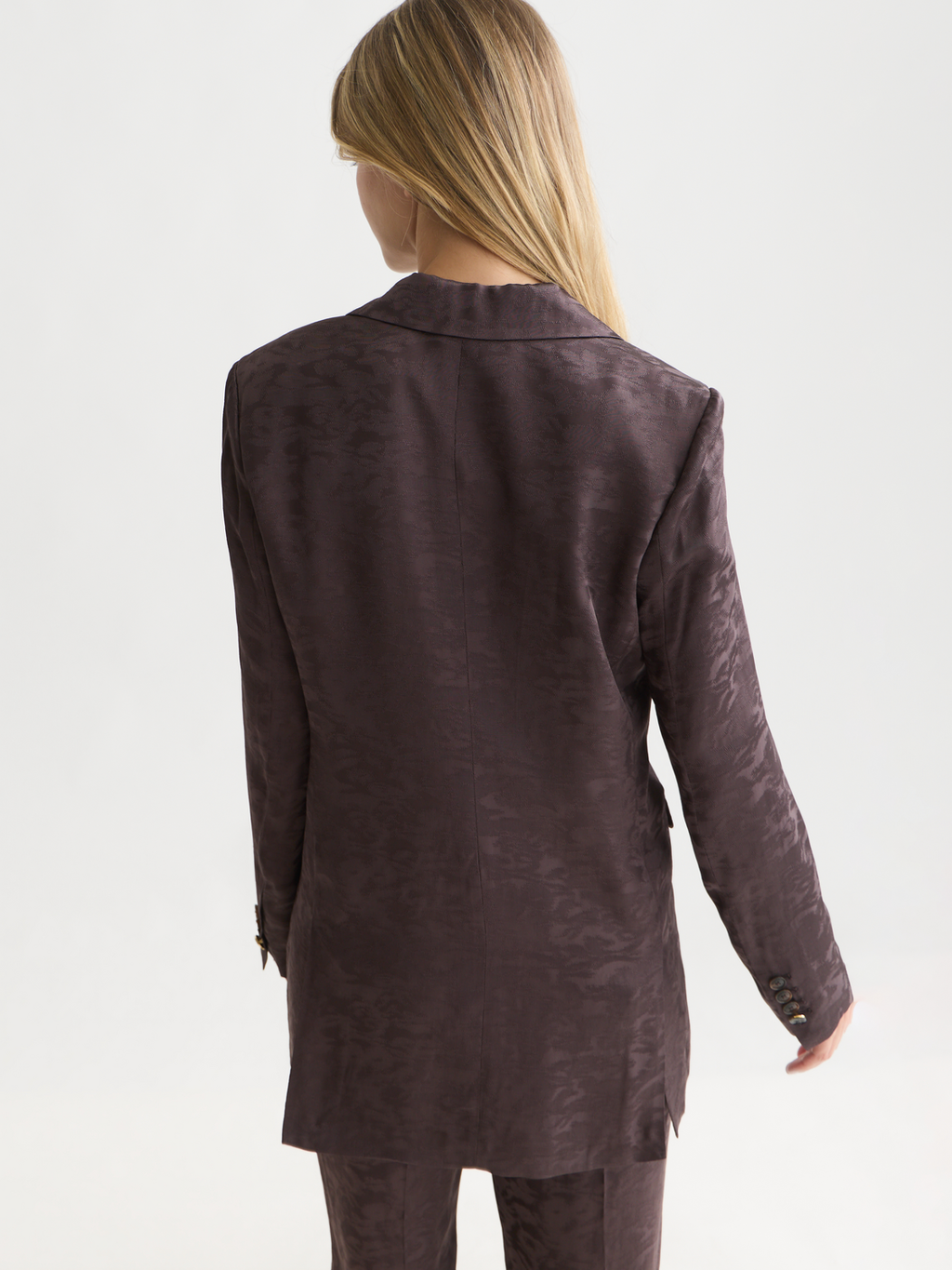 Relaxed Jacquard Single Breasted Blazer