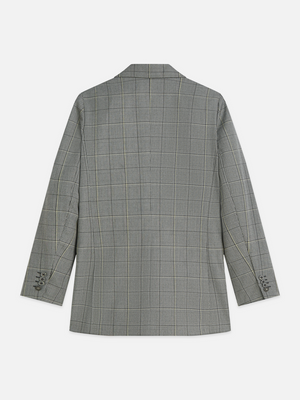 Checked Oversized Single Breasted Blazer