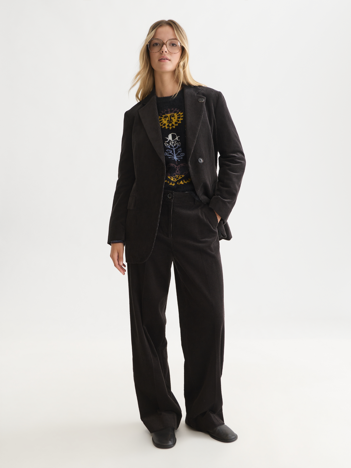 Relaxed Corduroy Single Breasted Blazer