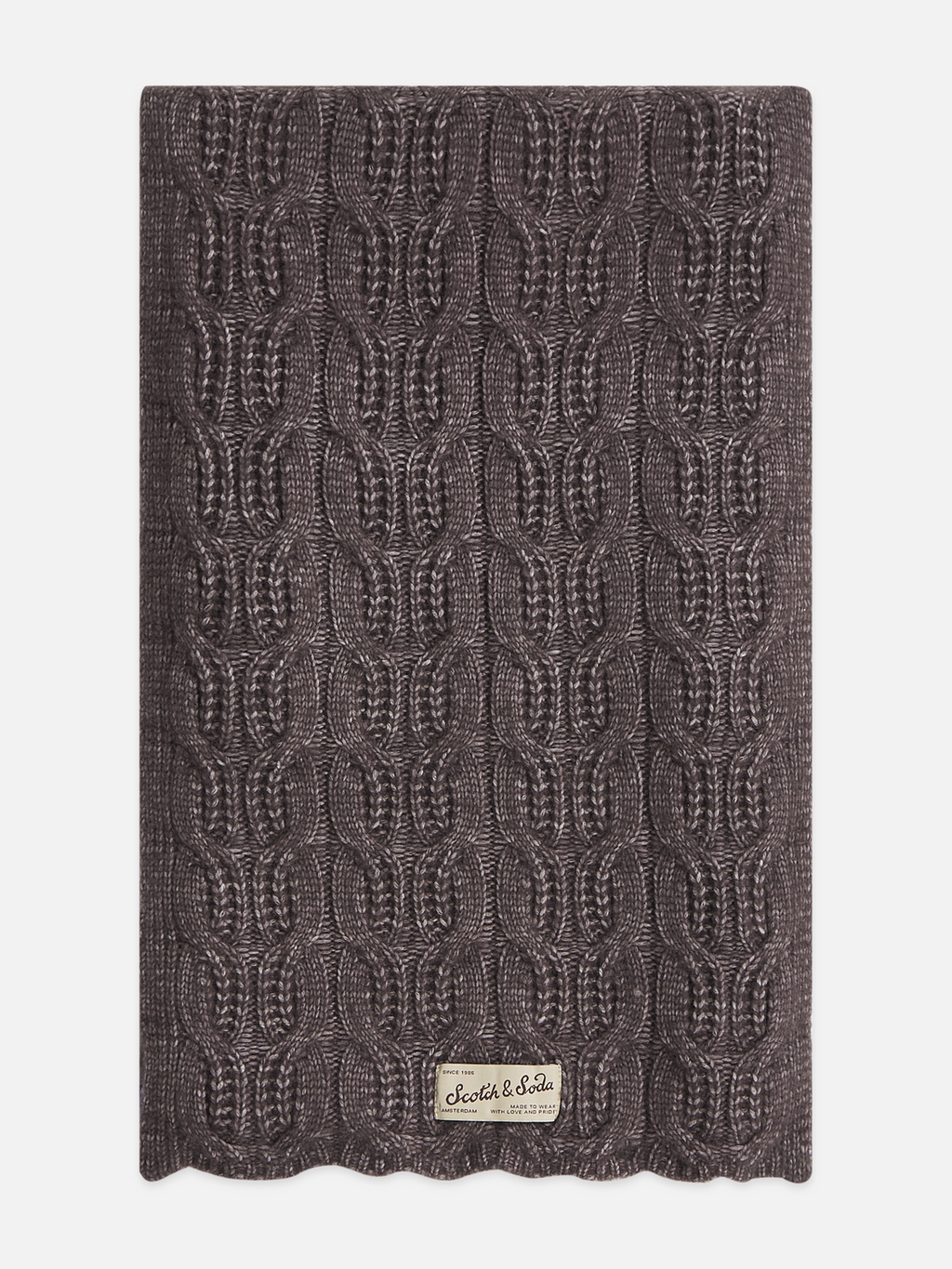Cable-Stitch Wool-Blend Knit Scarf