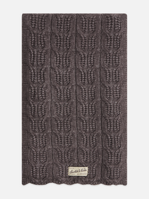 Cable-Stitch Wool-Blend Knit Scarf