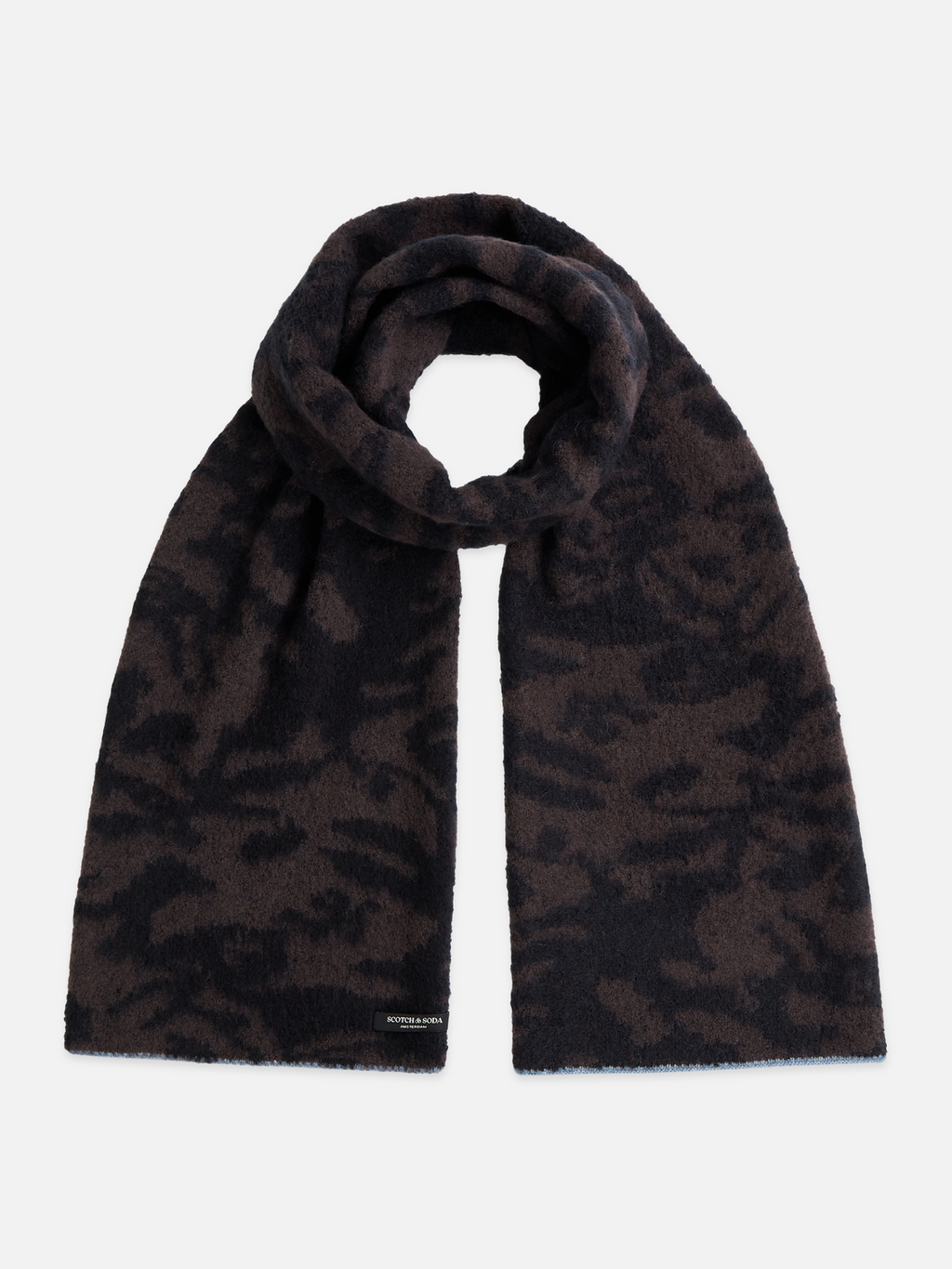 Fuzzy Jacquard Knit Scarf