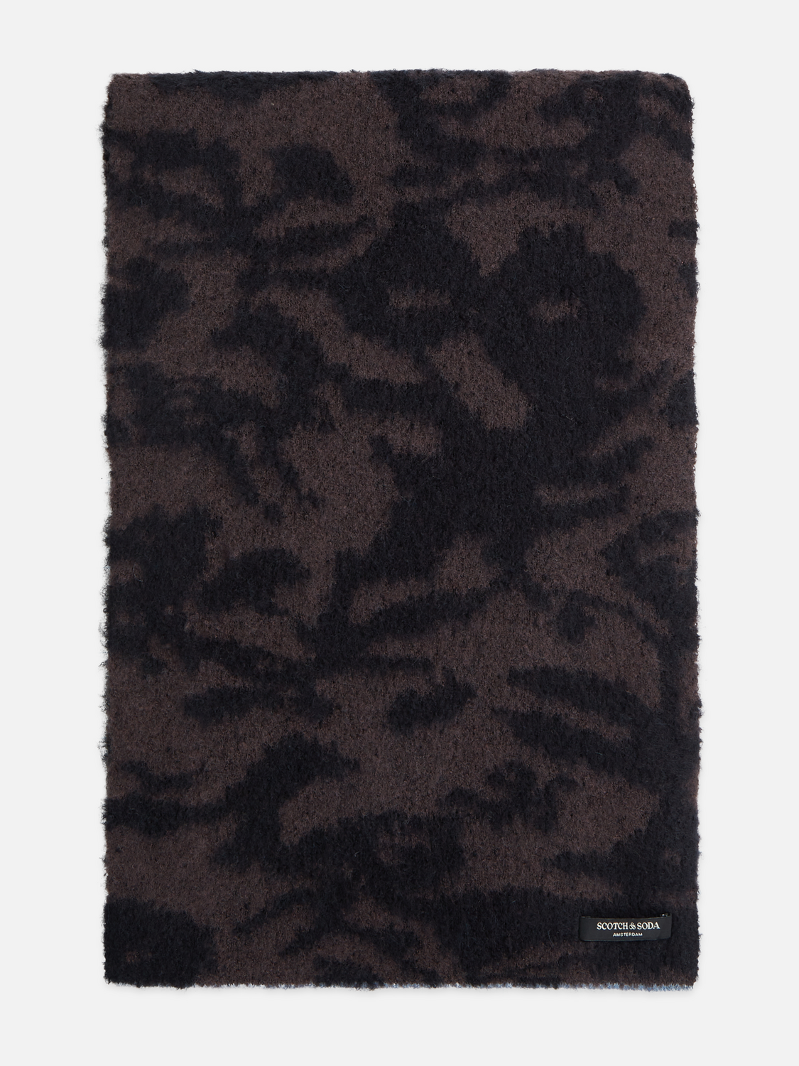 Fuzzy Jacquard Knit Scarf