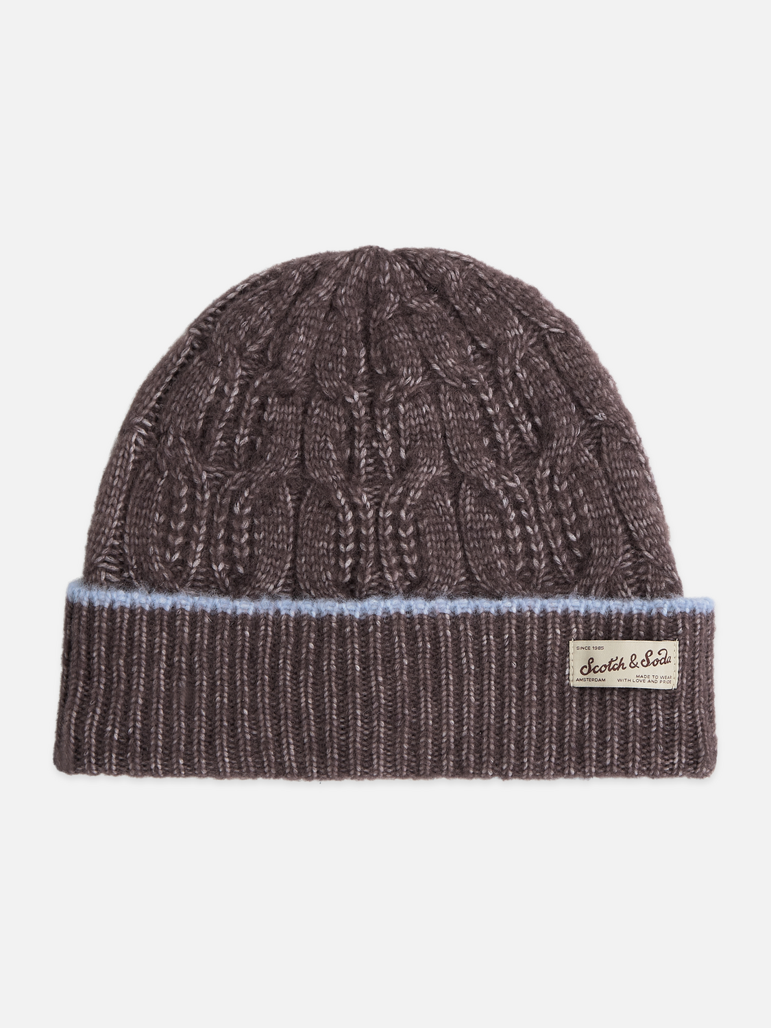 Cable-Stitch Wool-Blend Knit Beanie