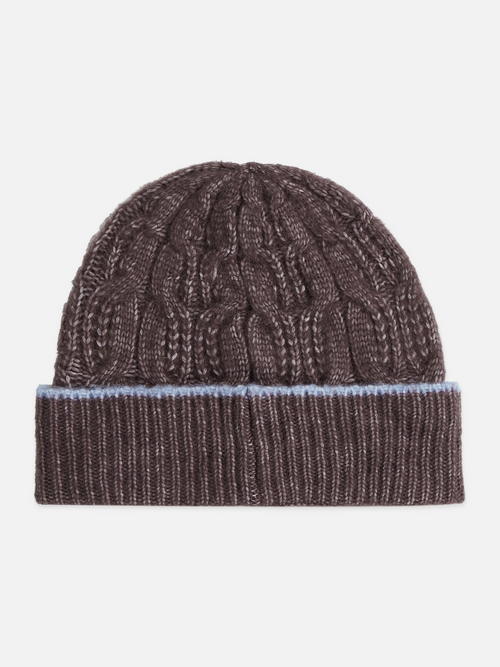 Cable-Stitch Wool-Blend Knit Beanie