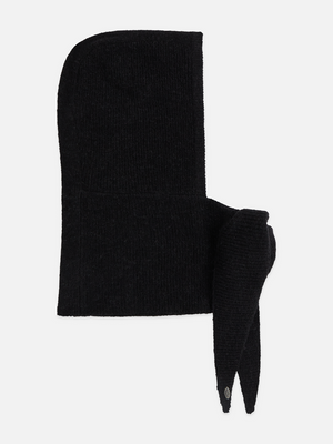 Fuzzy Ribbed Knit Hood