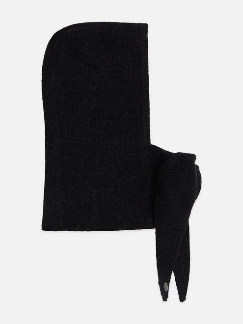 Fuzzy Ribbed Knit Hood