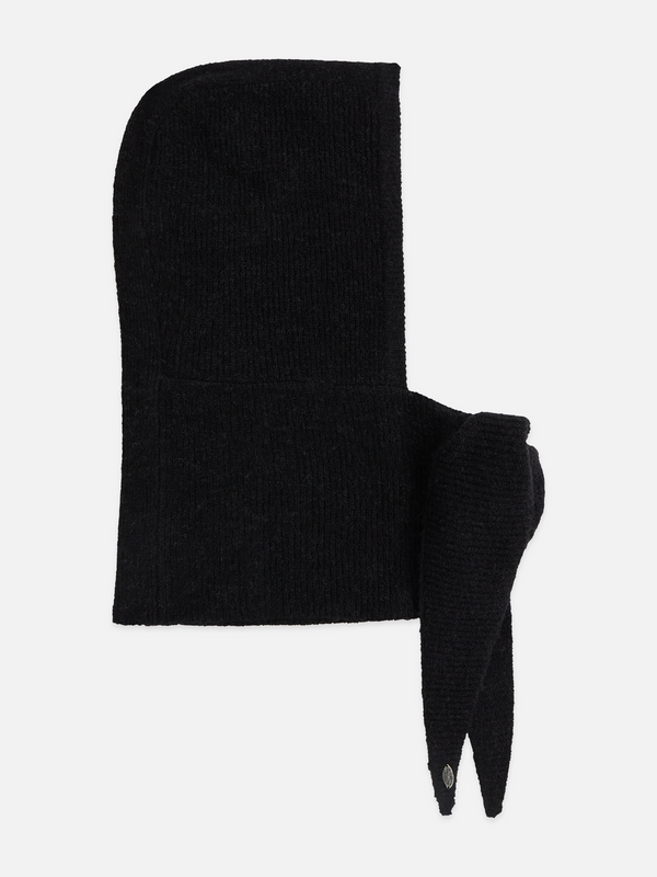 Fuzzy Ribbed Knit Hood