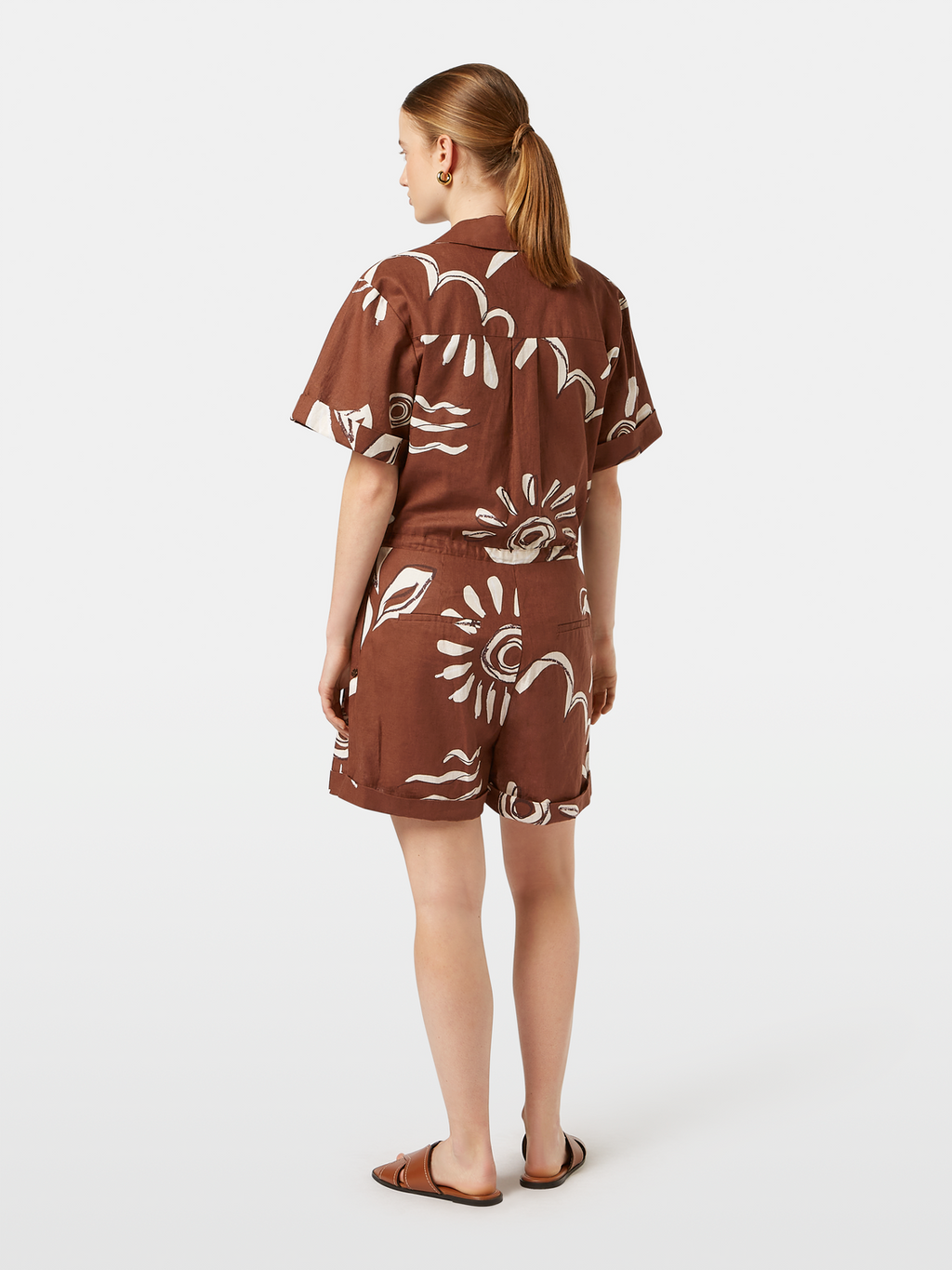 Inky Sun Linen Utility Playsuit