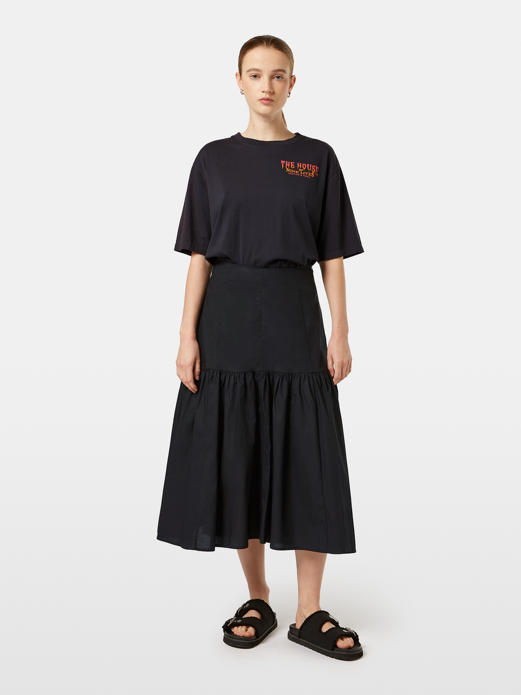 Tiered Midi Skirt