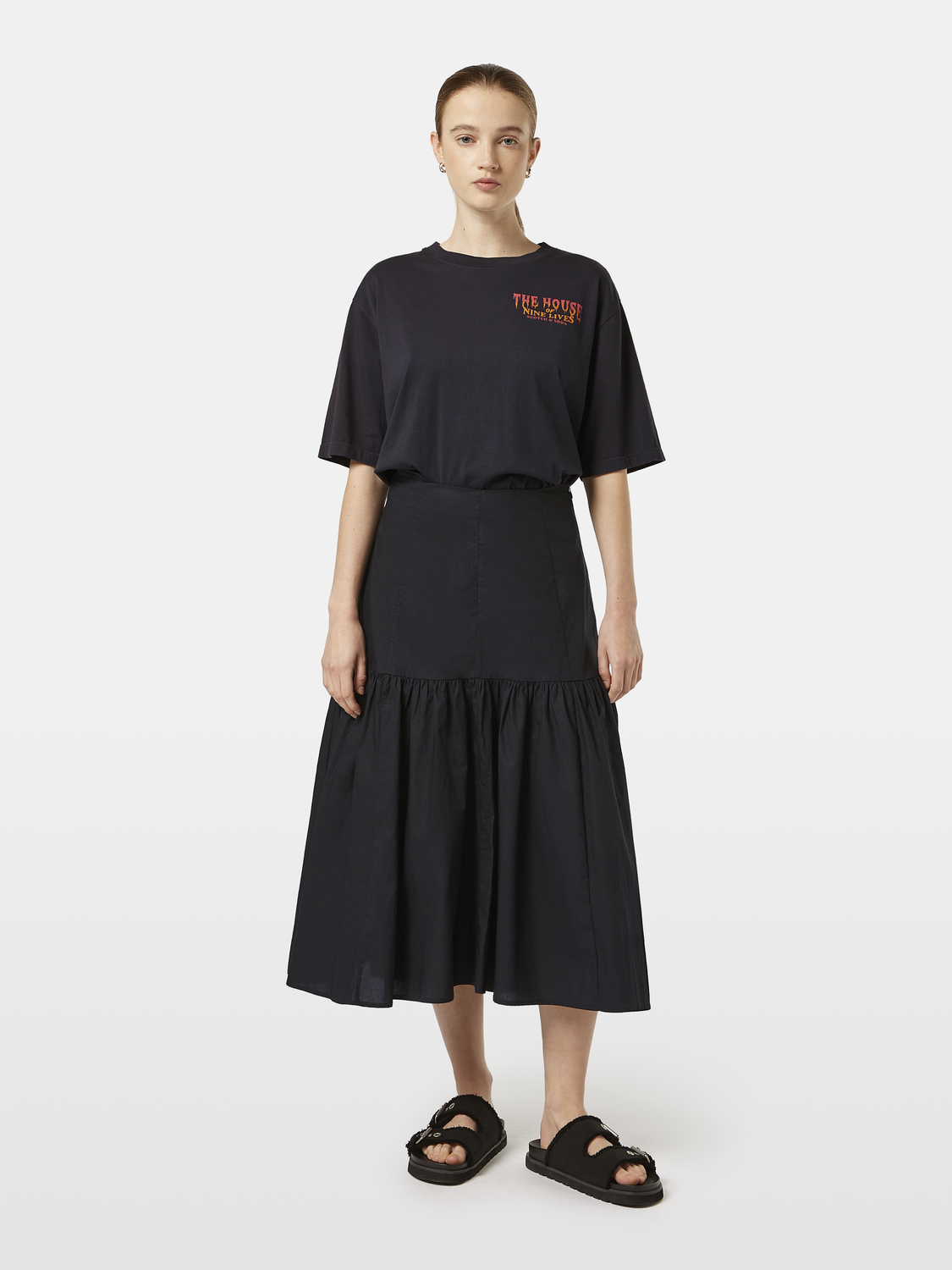 Tiered Midi Skirt