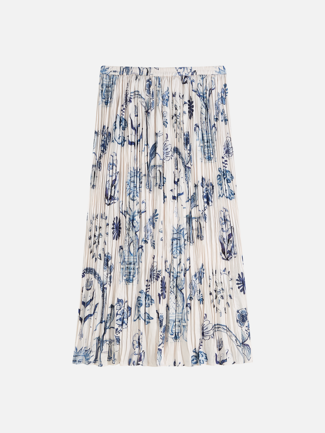 Scotch & Soda x Royal Delft Printed Micro Pleat Ankle Length Skirt