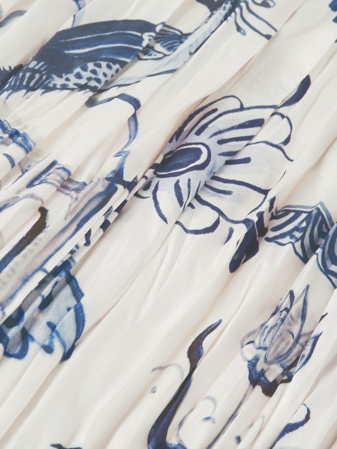 Scotch & Soda x Royal Delft Printed Micro Pleat Ankle Length Skirt
