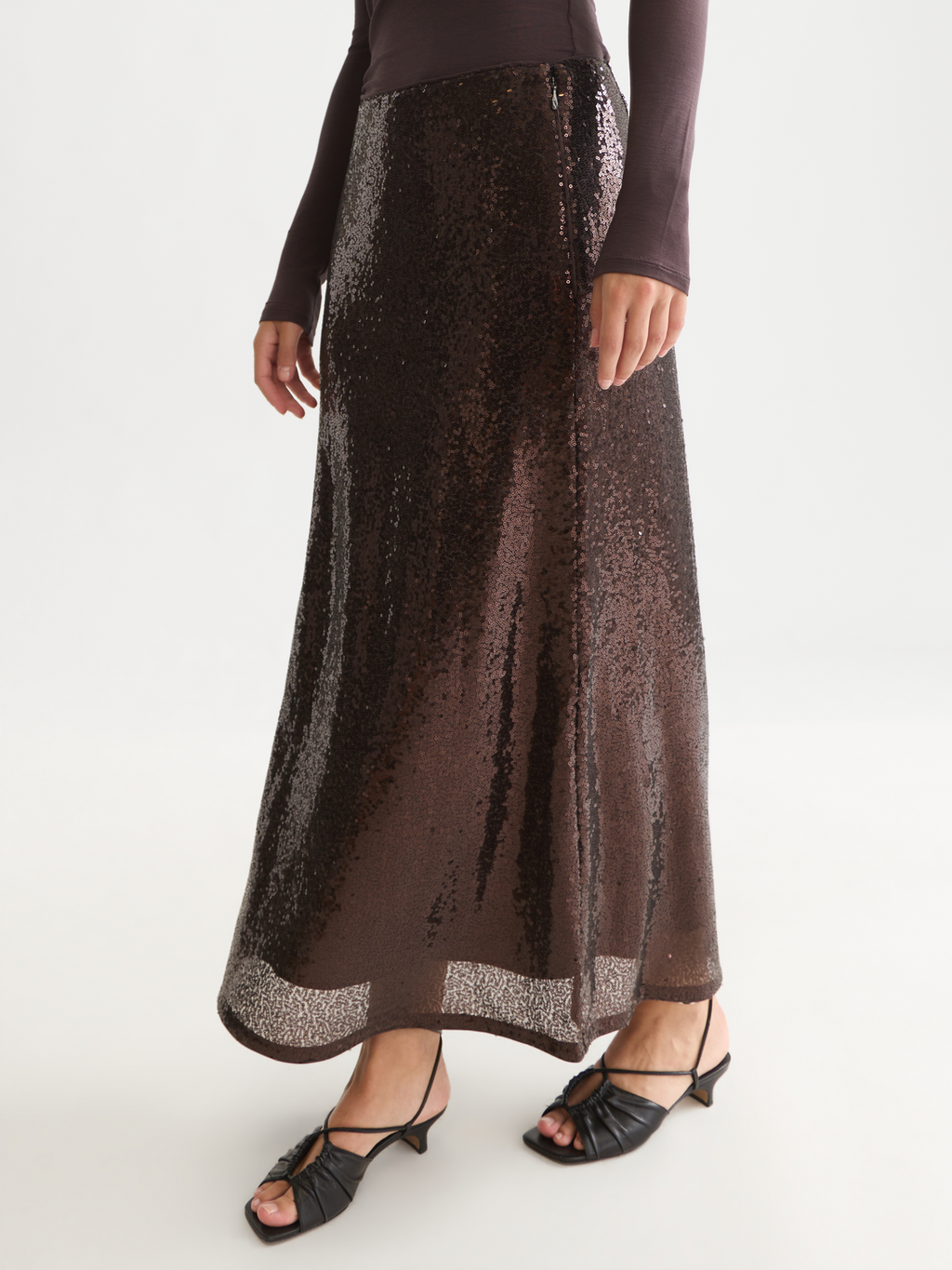 Sequin Ankle Length Skirt