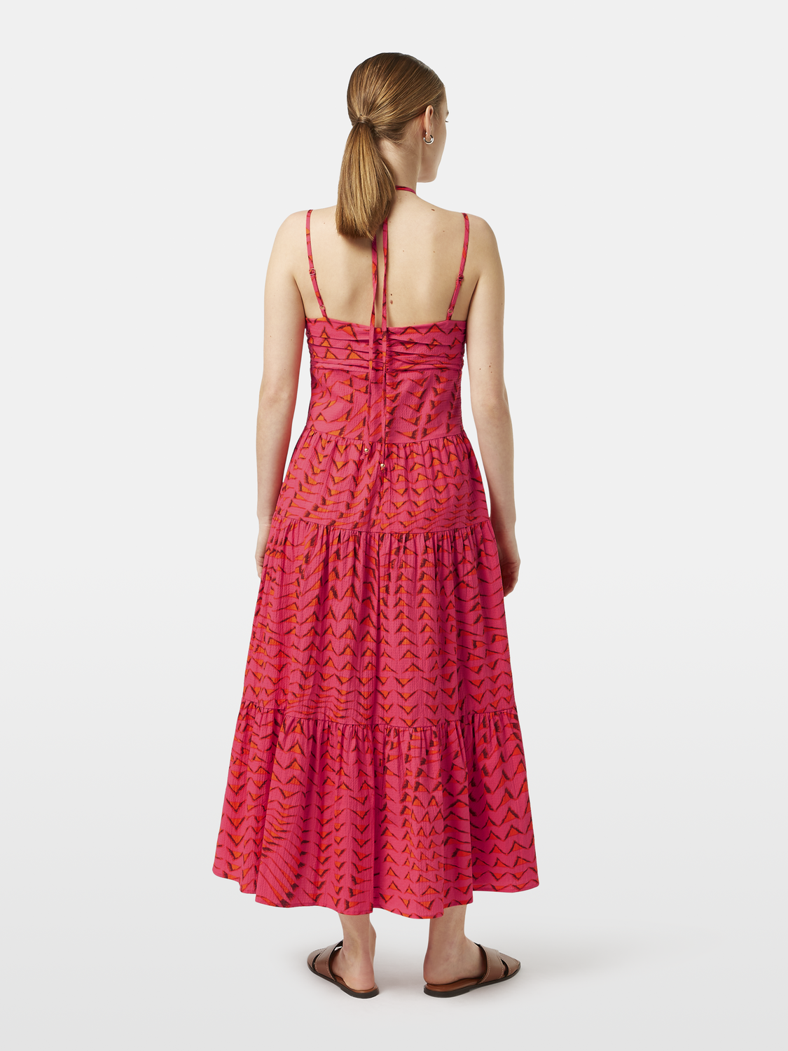 Cotton Seersucker Midi Dress