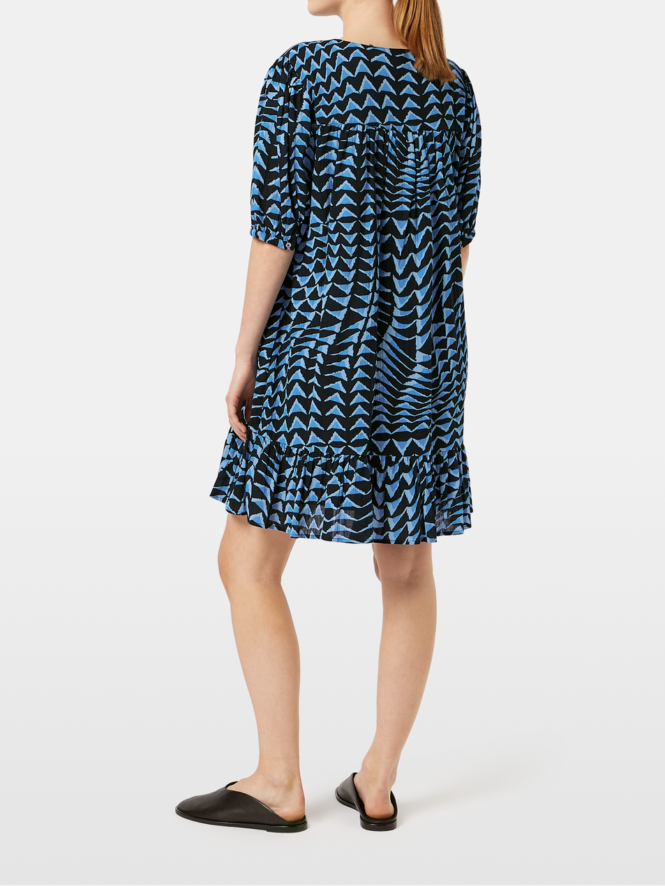 Printed Crinkle Mini Dress