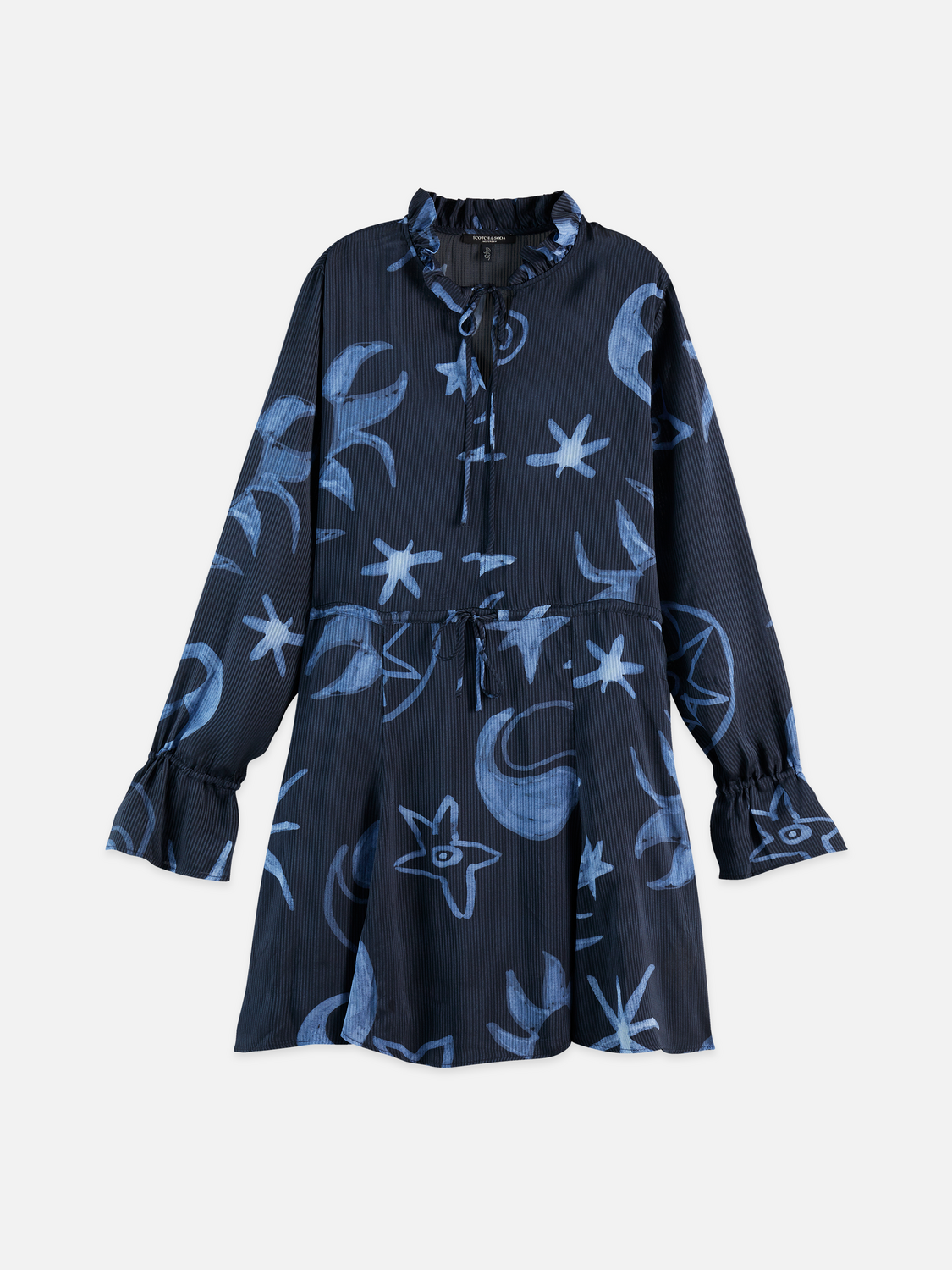 Printed Long Sleeve Mini Dress