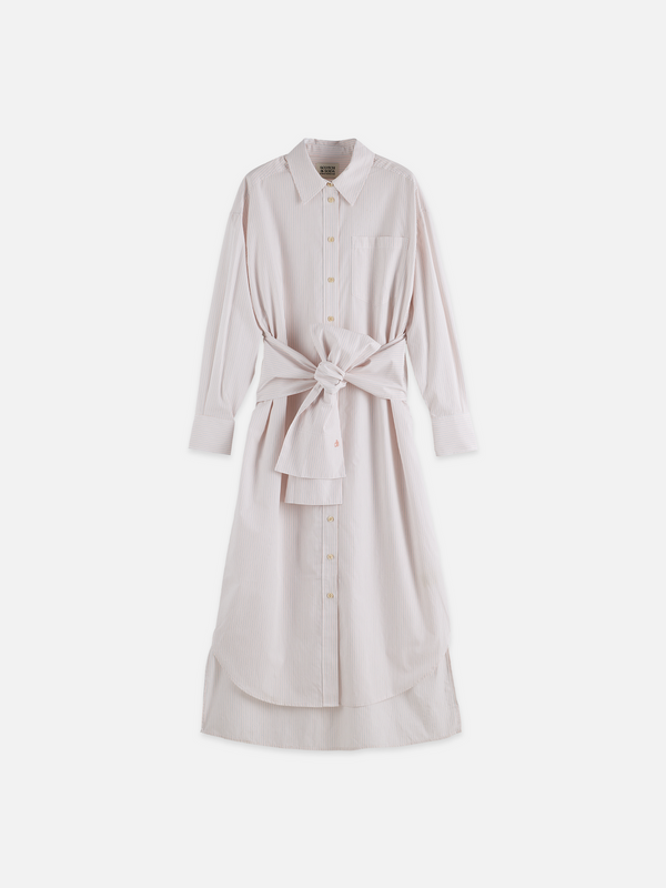 Relaxed-Fit Tie Shirt Dress