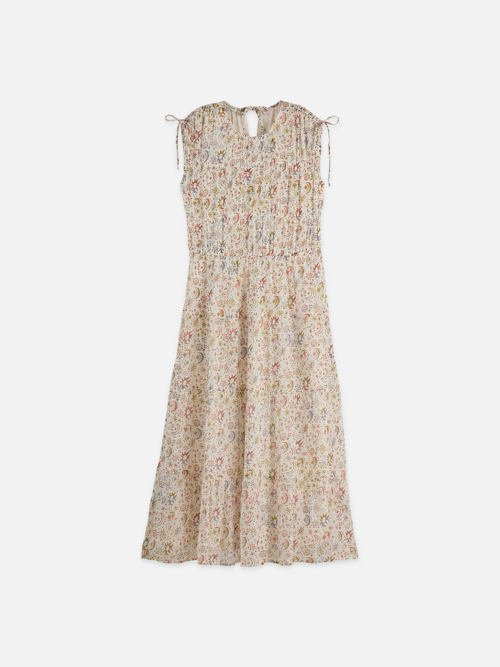 Gathered With Ties Midi Dress
