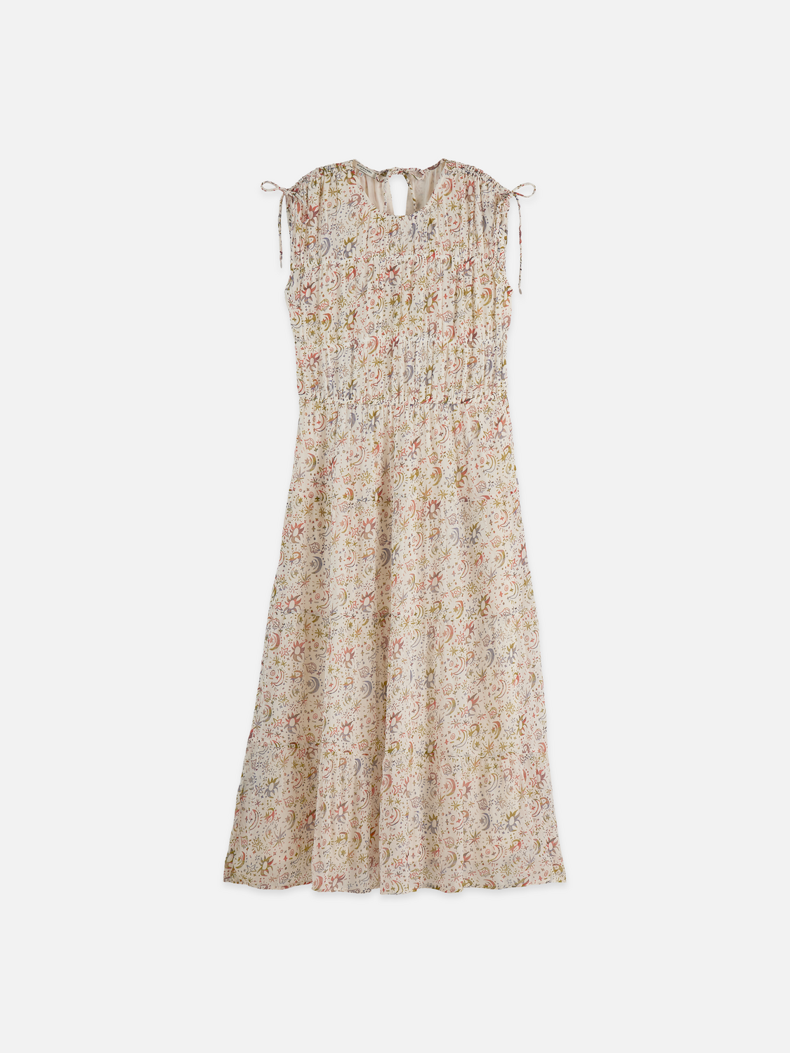 Gathered With Ties Midi Dress