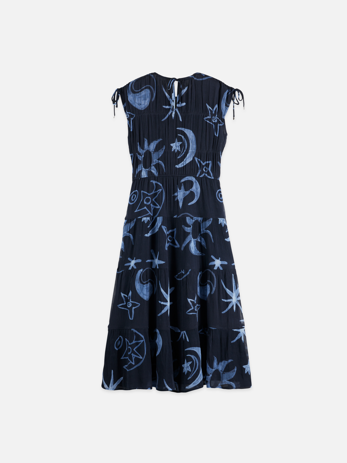 Robe midi froncée à nouer