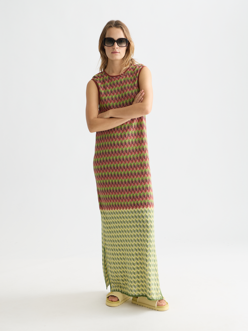 Chevron Knitted Maxi Dress