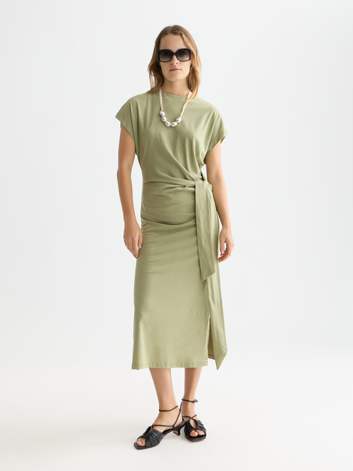 Geknotetes lockeres Midikleid