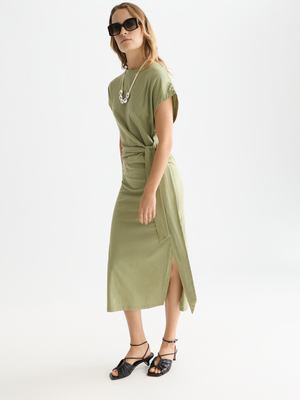 Geknotetes lockeres Midikleid