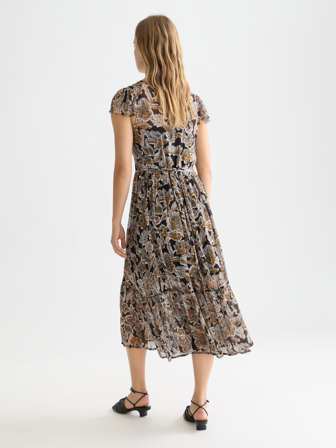 Printed Chiffon Midi Day Dress