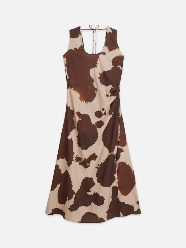 Linen Ankle Length Wrap Dress