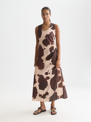 Linen Ankle Length Wrap Dress