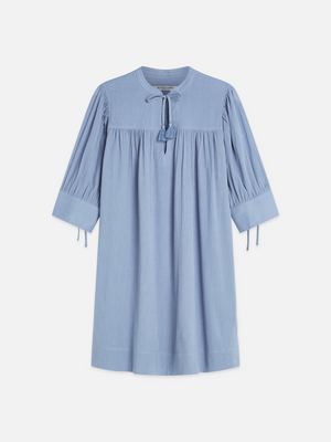 Mini-Kleid mit gerafften Ärmeln