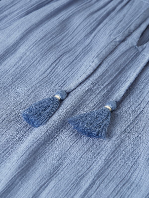 Mini-Kleid mit gerafften Ärmeln