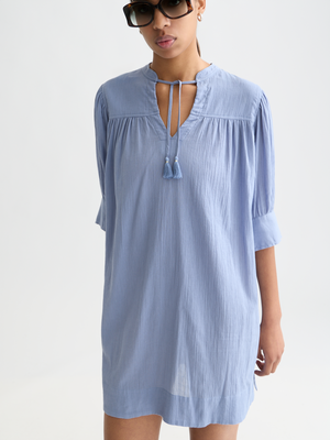 Mini-Kleid mit gerafften Ärmeln
