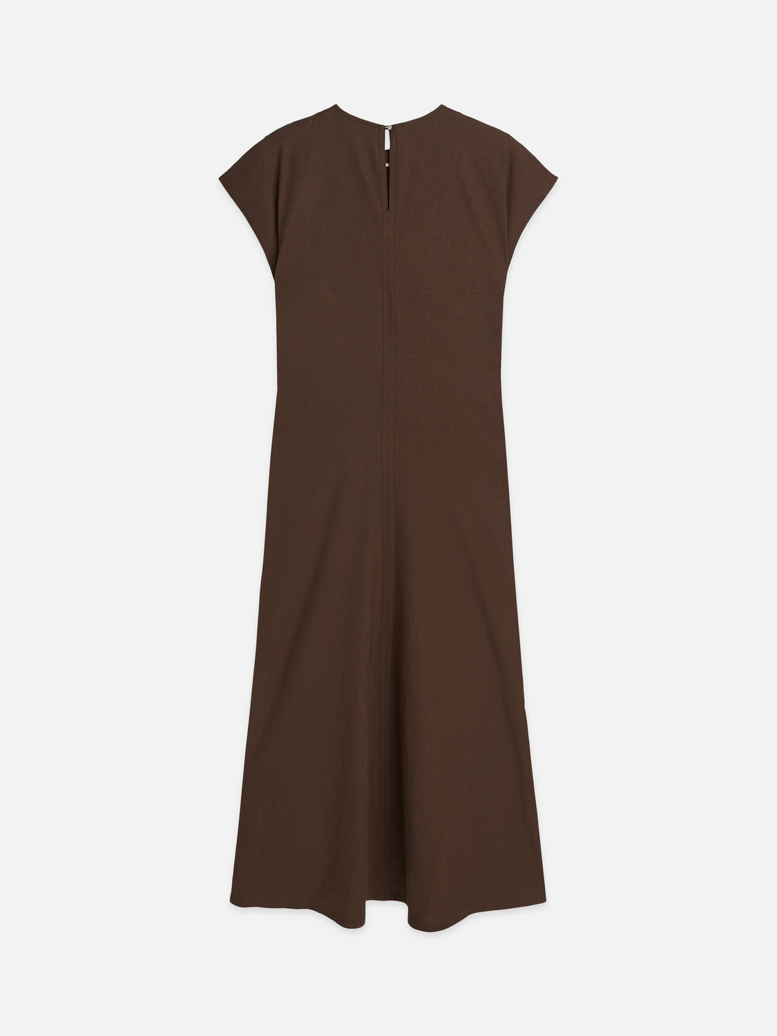 Robe mi-longue ceinturée en mélange de lin décontracté