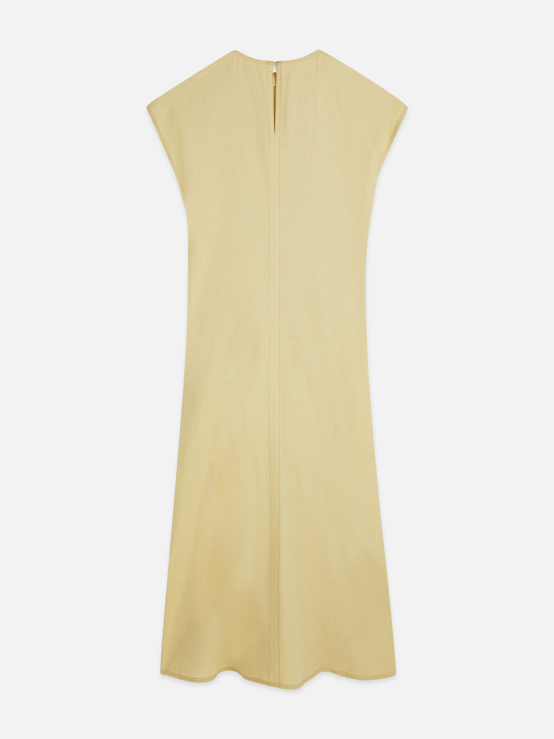Relaxed Linen Blend Ankle Length Tie Dress