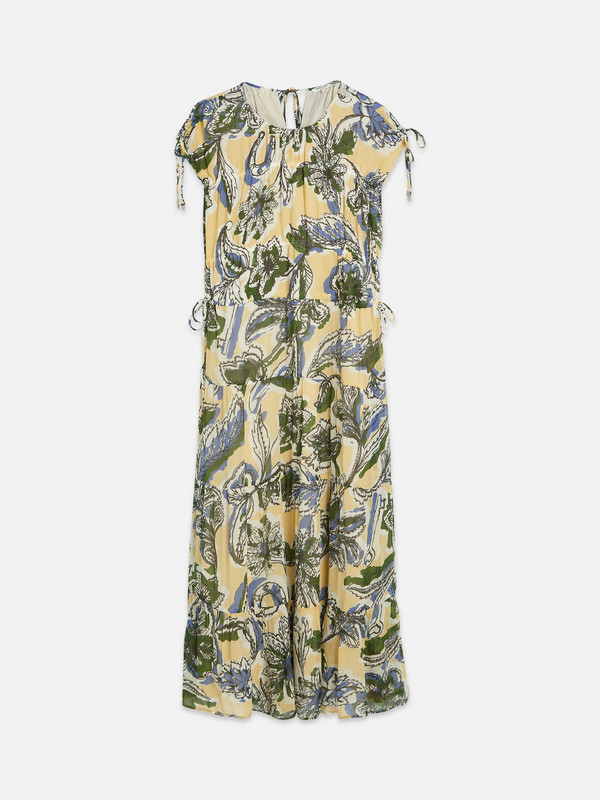 Tiered Printed Chiffon Midi Dress