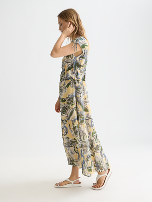 Tiered Printed Chiffon Midi Dress