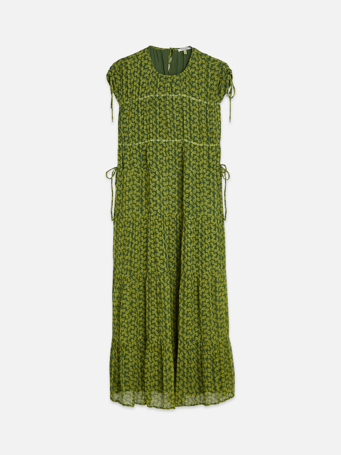 Tiered Printed Chiffon Midi Dress