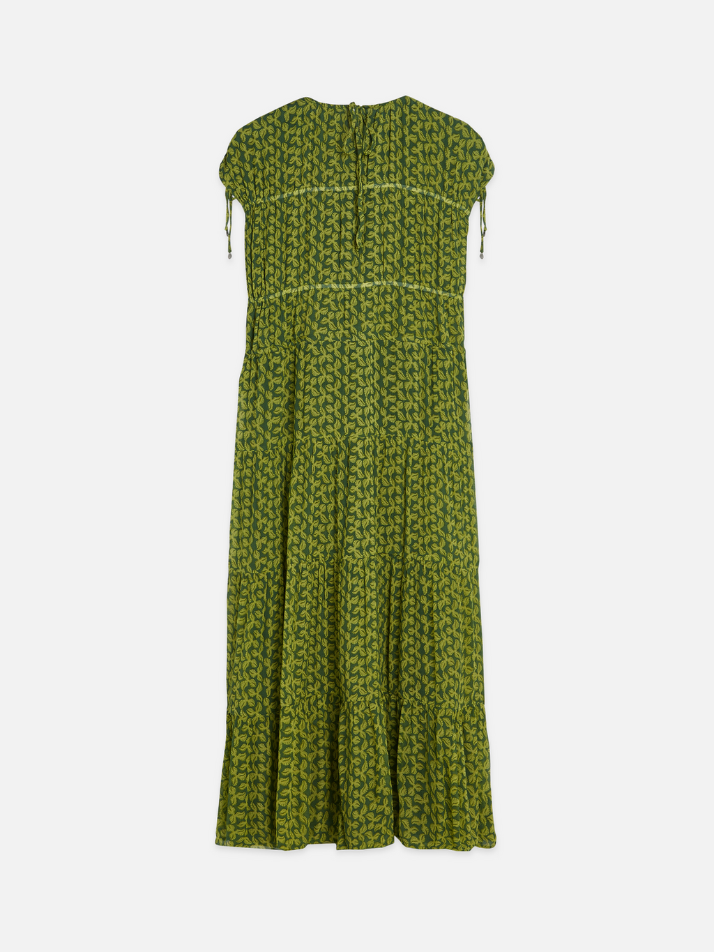 Tiered Printed Chiffon Midi Dress