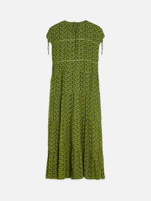 Tiered Printed Chiffon Midi Dress