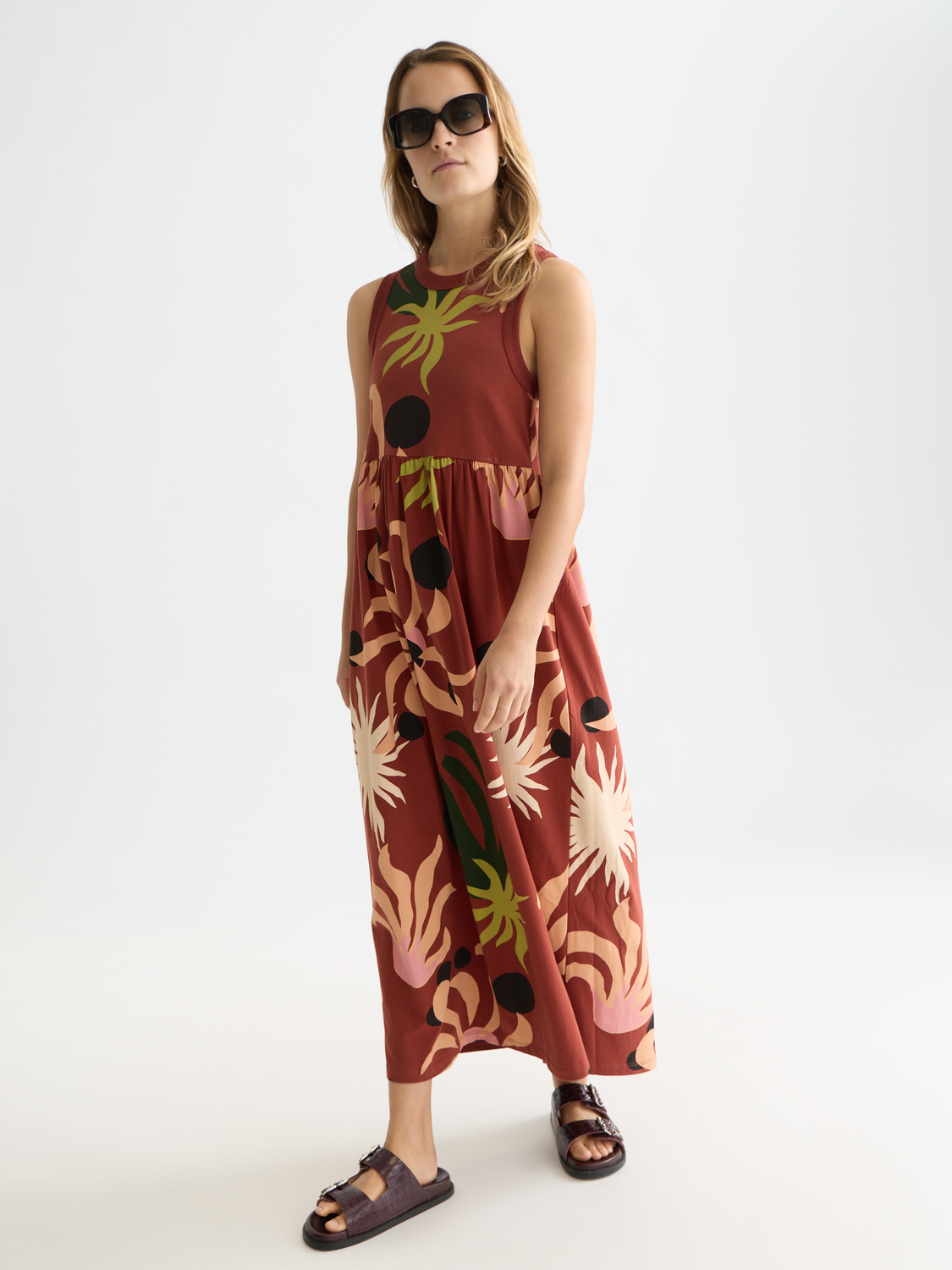 Printed Tank Midi Dress