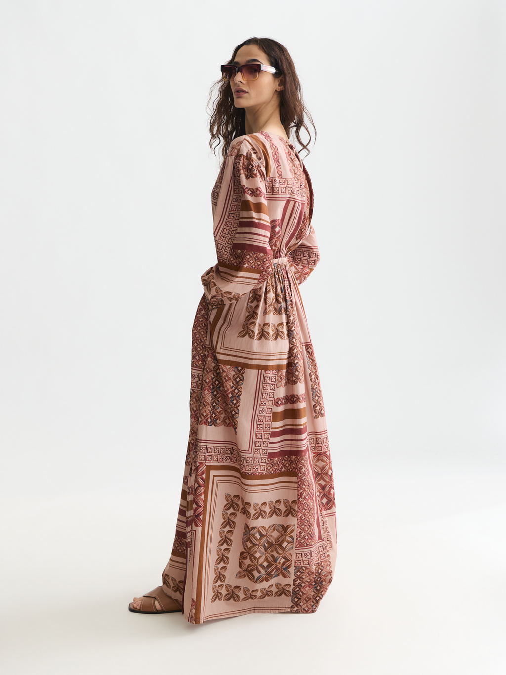 Printed V-Neck Maxi Dress