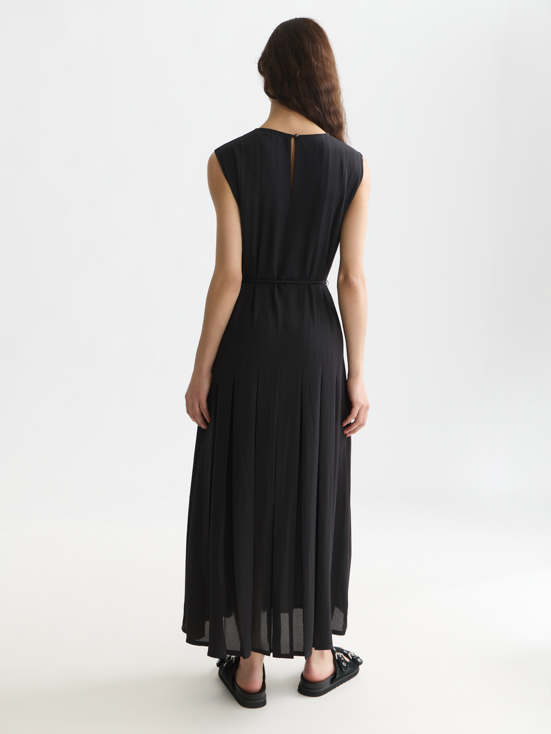 Pleated Ankle Length Dress