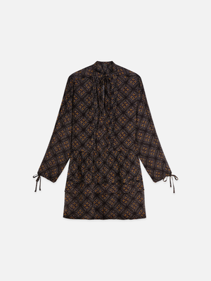 Printed Chiffon Mini Dress