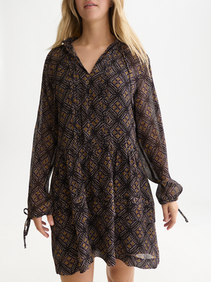 Printed Chiffon Mini Dress