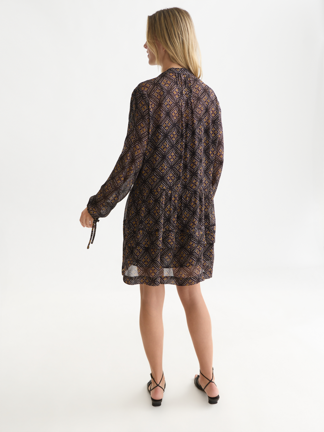 Printed Chiffon Mini Dress