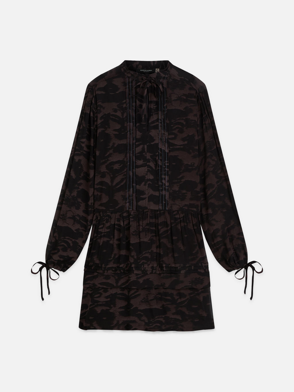 Printed Chiffon Mini Dress