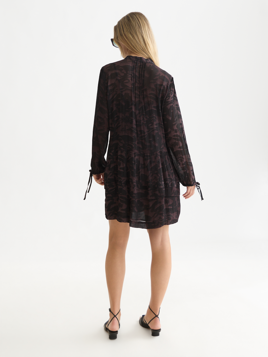 Printed Chiffon Mini Dress