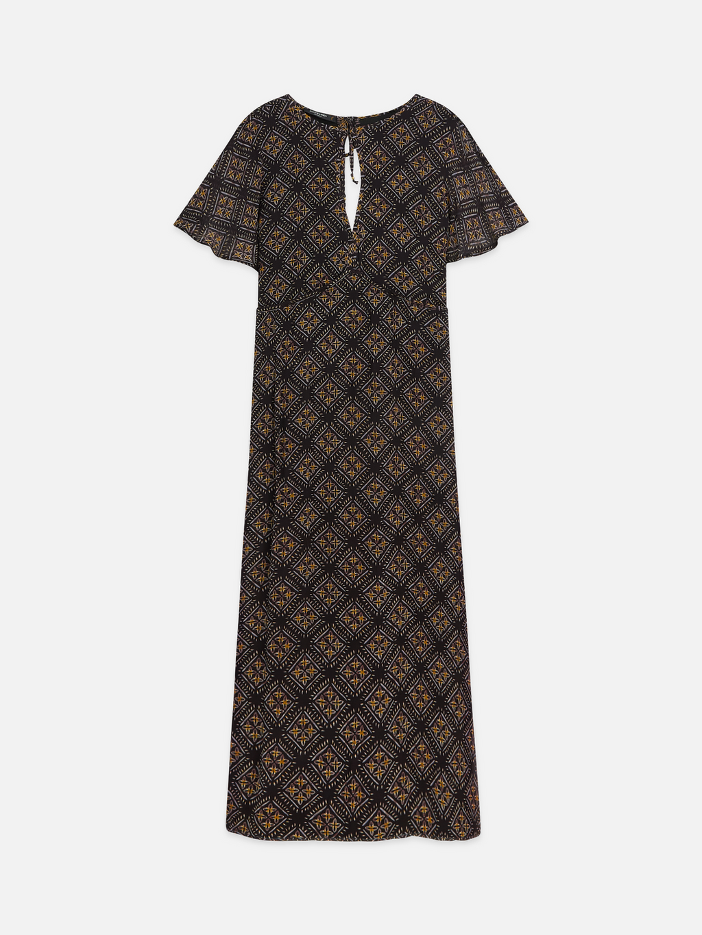 Printed Chiffon Ankle-Length Dress